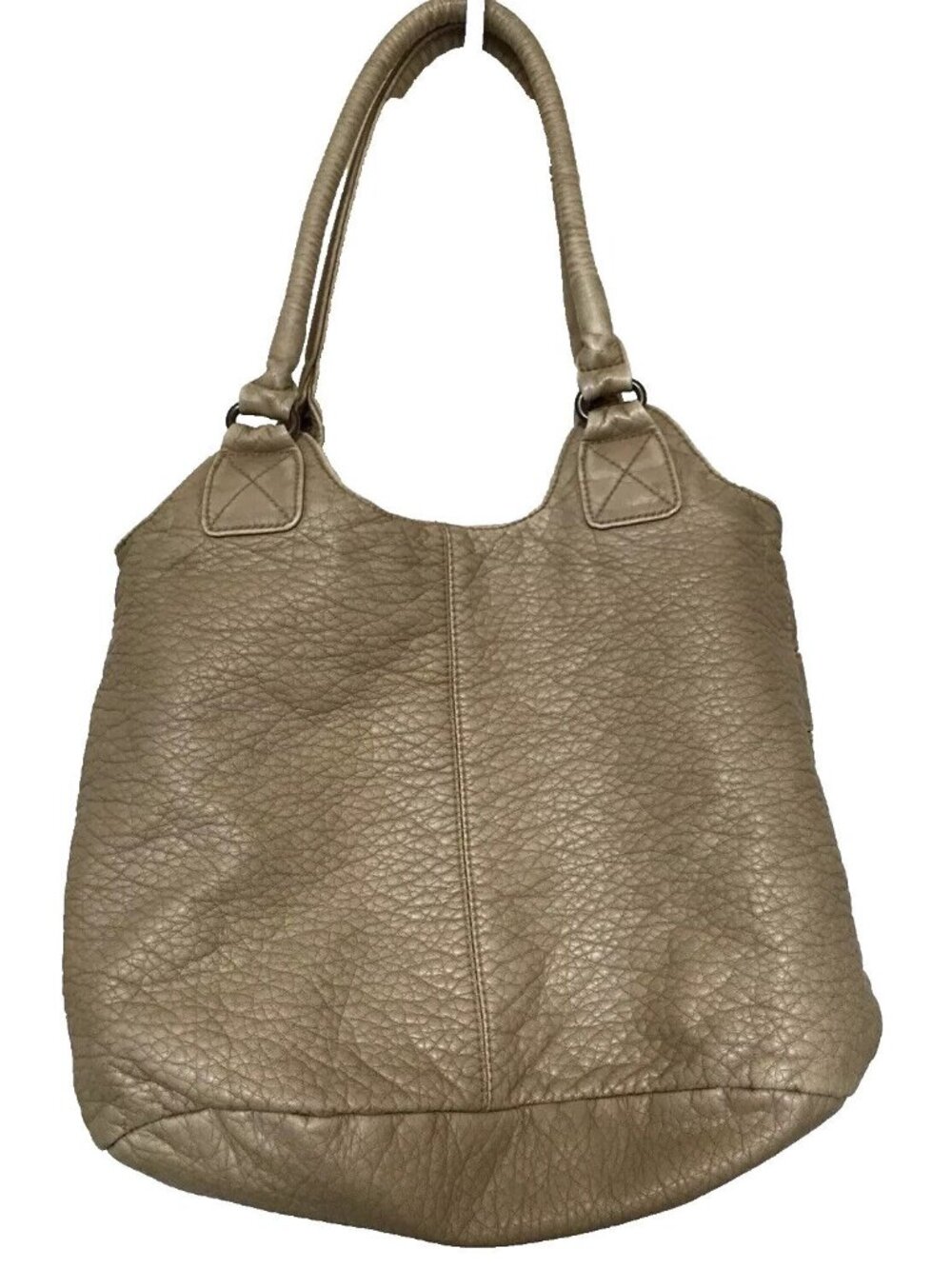 Sparrow True Taupe Studded Shoulder Handbag Purse Heart Charm Large Tote - Picture 2 of 10